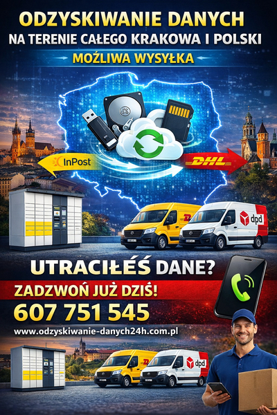 Zdjęcie na okładce dla Odzyskiwanie danych Kraków, laboratorium odzyskiwania